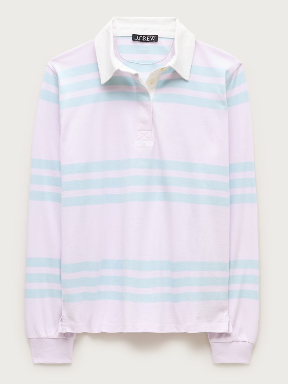 J. Crew Boyfriend jersey rugby shirt in stripe - Raven Stripe Lavender B - Picture 6 of 7